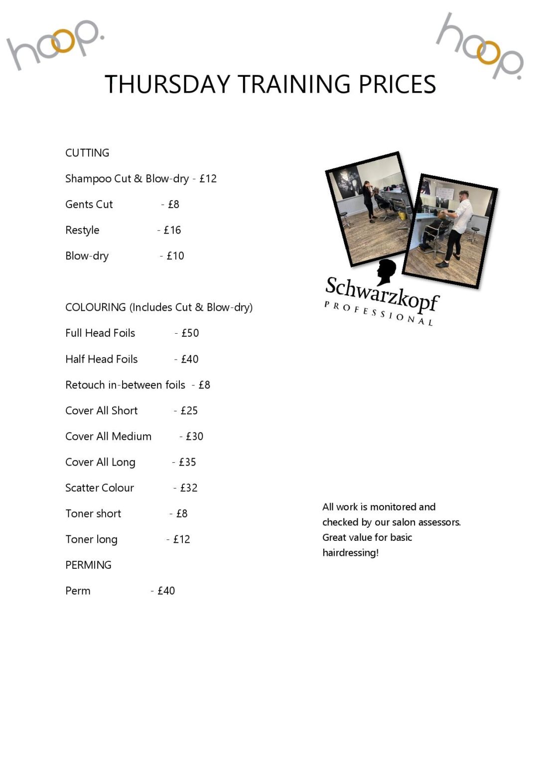 NEW TRAINING PRICE LIST page 001