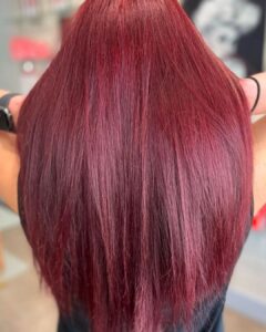 vivid red hair colour hoop hair salon clacton on sea